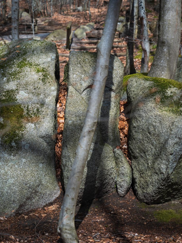 A three-part stone, as if placed there on purpose