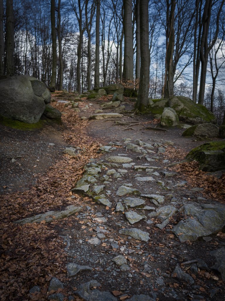 A walkway at the upper end of the sea of rocks