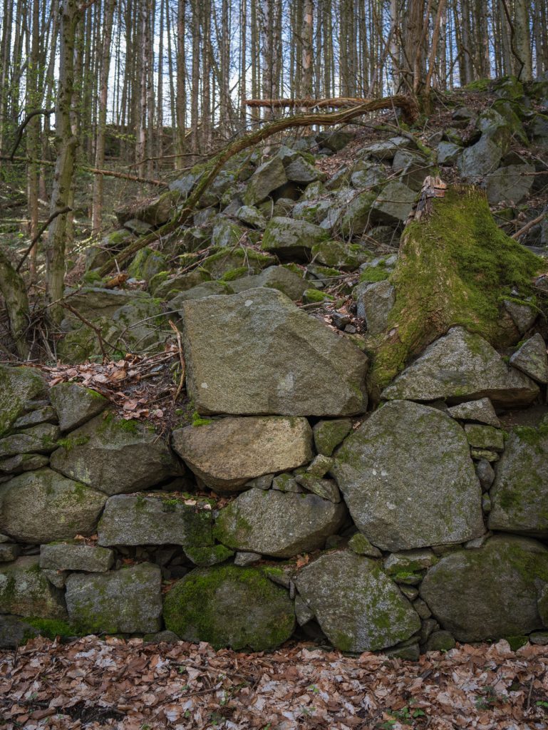 It looks like the masonry stones are scattered all over the slope